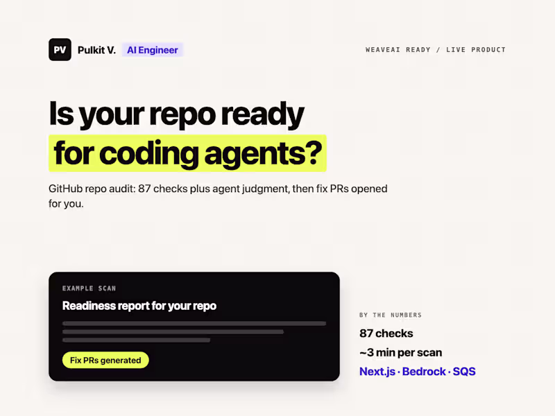 Cover image for WeaveAI Ready: is your repo
