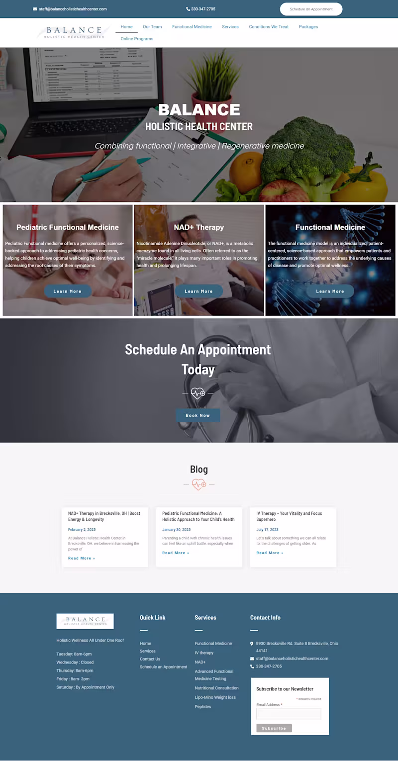 Cover image for Holistic Health Center Website & Patient Appointment System