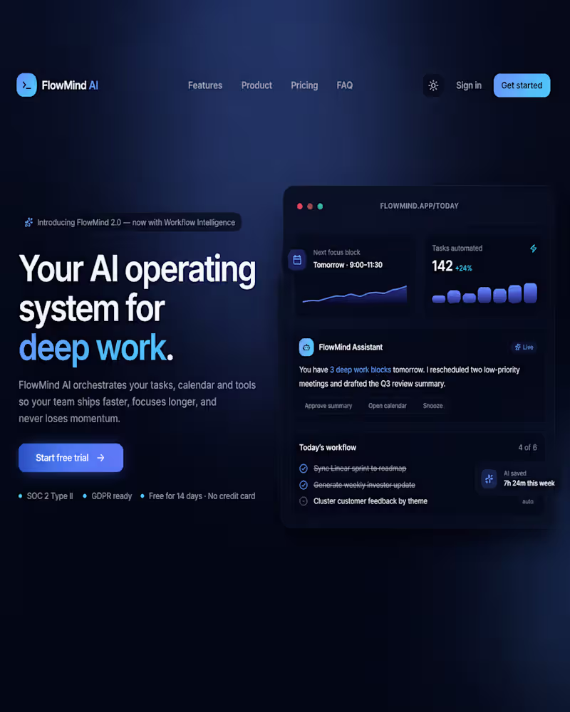 Cover image for FlowMind AI is a modern