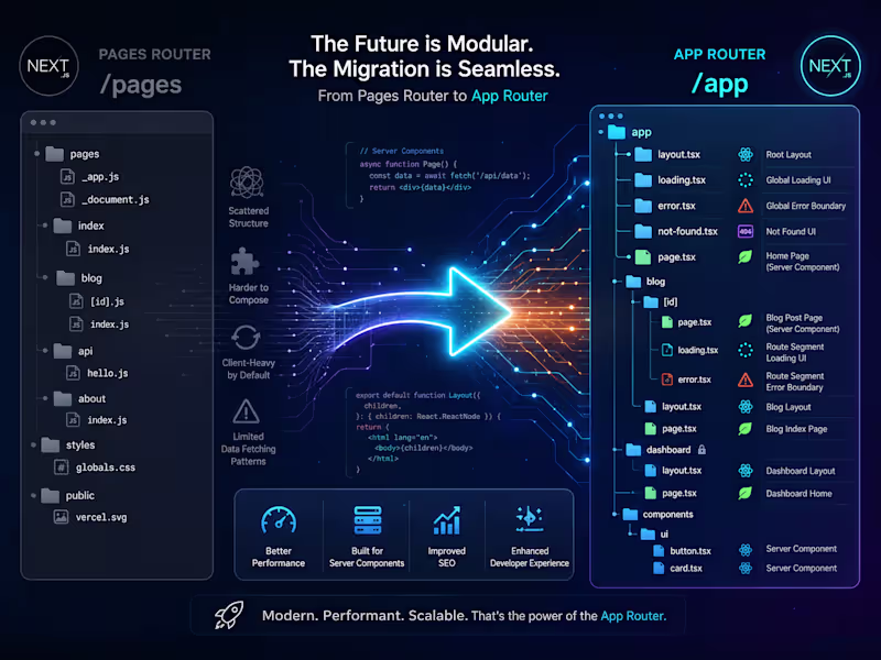 Cover image for Next.js App Router Migration & Modernization