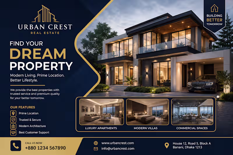 Cover image for Luxury Real Estate Branding Design | Urban Crest