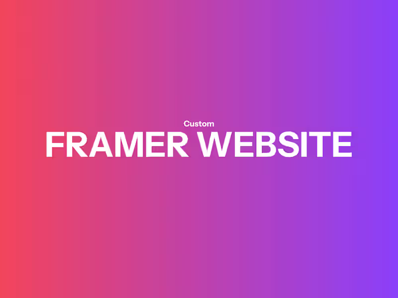 Cover image for Framer Website Design & Development