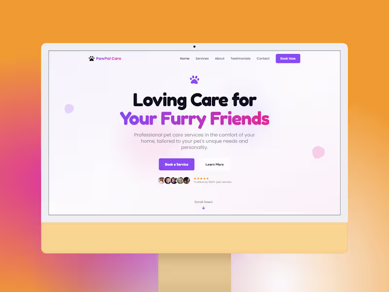 Cover image for PawPal Care - Pet Home Care Landing Page