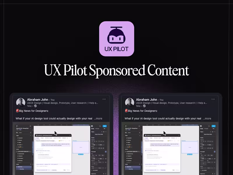 Cover image for UX Pilot Sponsored LinkedIn Post