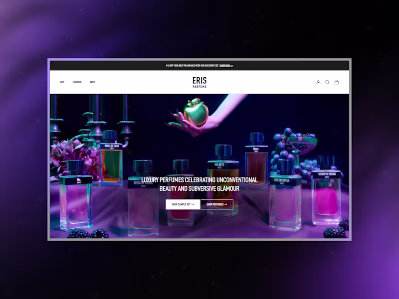 Cover image for ERIS Parfums: Shopify Redesign for Niche Perfume Brand
