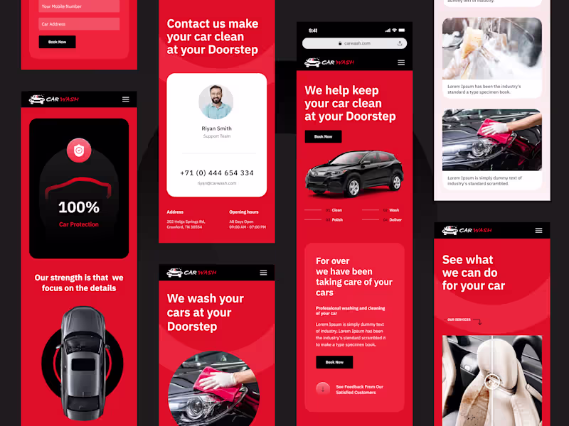 Cover image for CarWash Website Mobile View