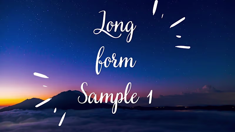 Cover image for Talking head Long form Edit Sample 1