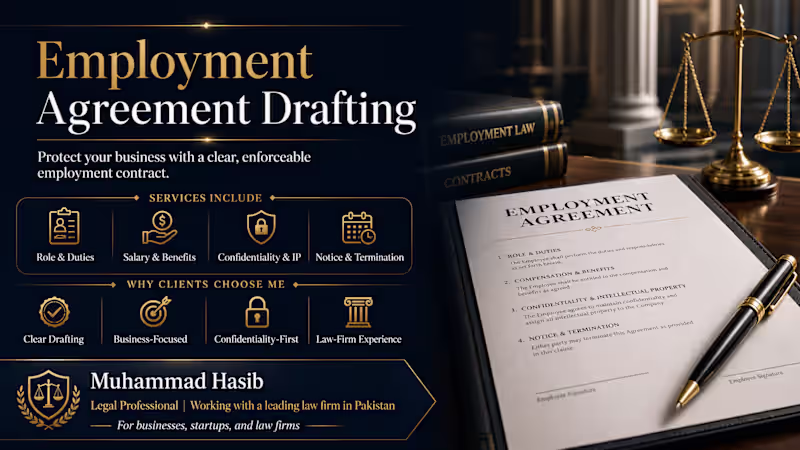 Cover image for Employment Agreement Drafting | Contract Drafting for Businesses