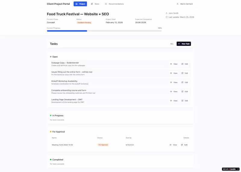 Cover image for A fully custom client portal