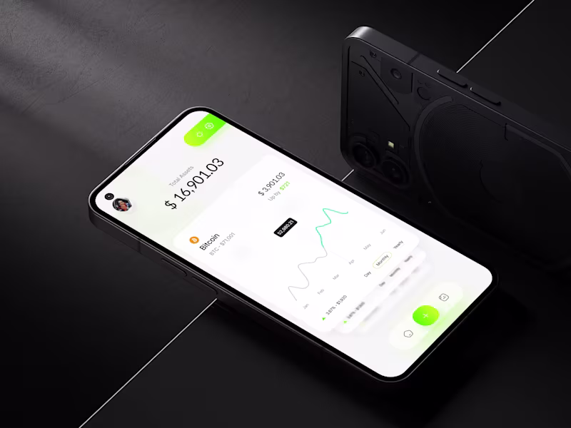 Cover image for Minimalist Crypto Asset Wallet App i recently designed. 📈