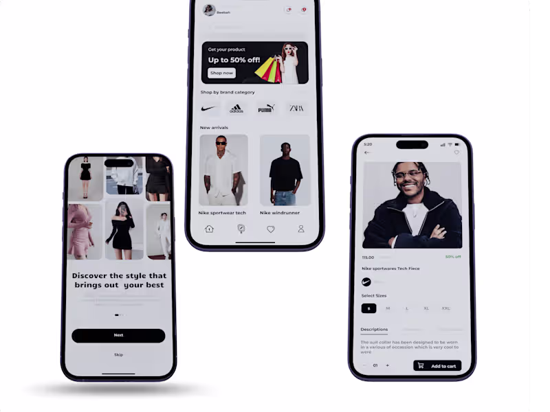 Cover image for A mobile fashion website