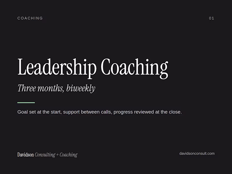 Cover image for Leadership Coaching, 3 Months