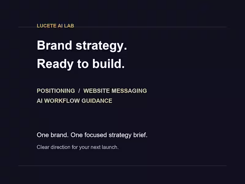 Cover image for Brand Strategy, Website Messaging & AI Workflow Brief
