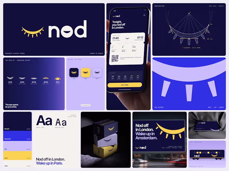 Cover image for Nod - Overnight Sleeper Trains Brand Identity