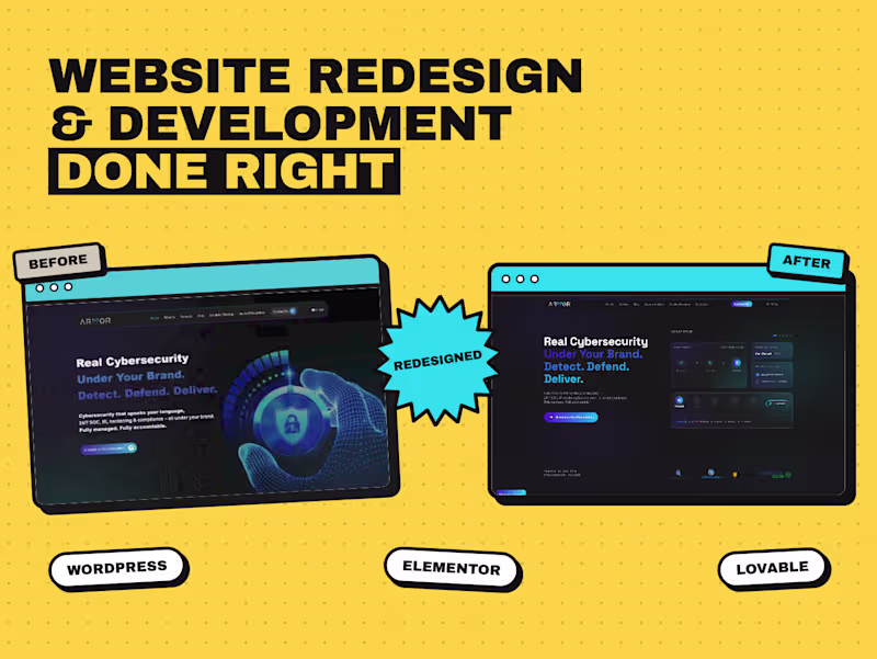 Cover image for Website Redesign & Development, Wordpress, Lovable & Elementor