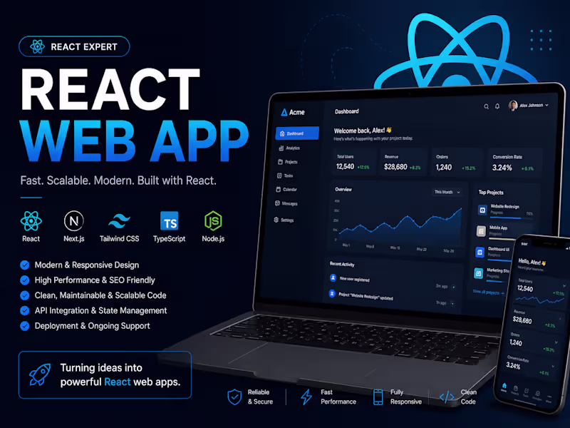 Cover image for React Web App Development | Modern, Fast & Scalable