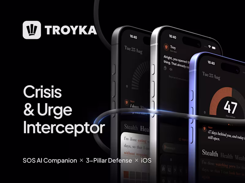 Cover image for Troyka — AI Crisis & Urge Interceptor for iOS