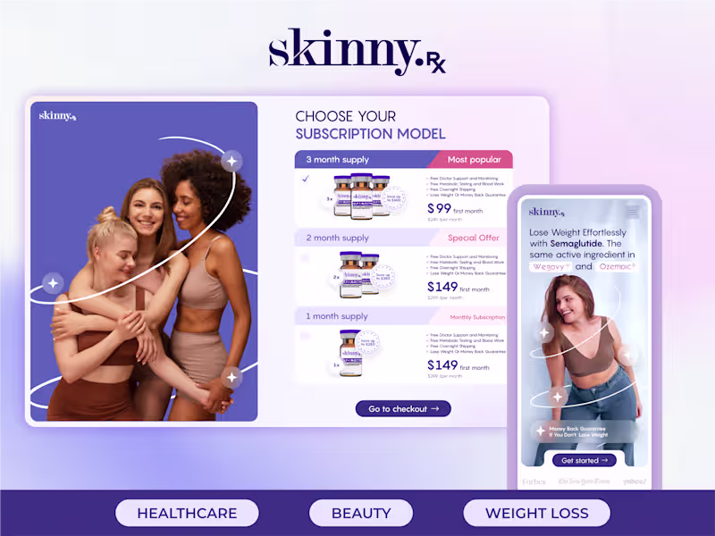 Cover image for SkinnyRx | Healthcare | React | Frontend
