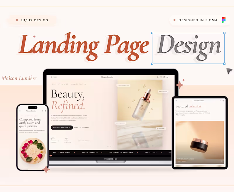 Cover image for Modern Landing Page UI/UX Design