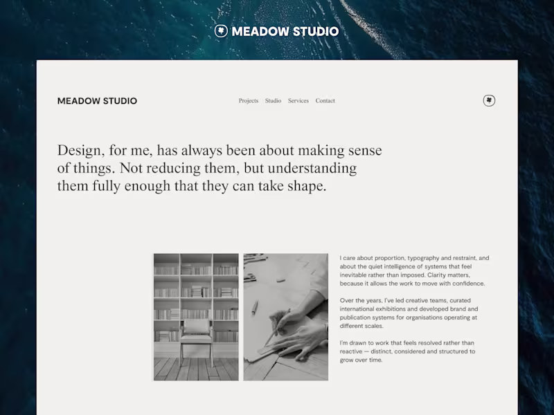 Cover image for Meadow Studio Framer Website Development