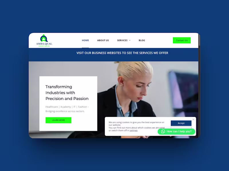 Cover image for  Corporate Website for Amba-Qual Group 