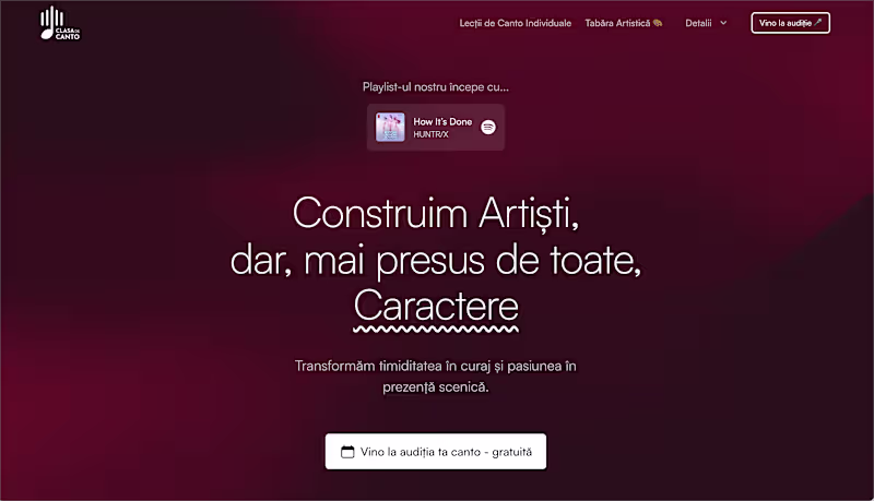 Cover image for Clasa de Canto - Website Design & Development