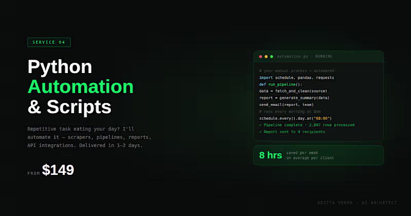 Cover image for Python Automation, Script or Data Pipeline