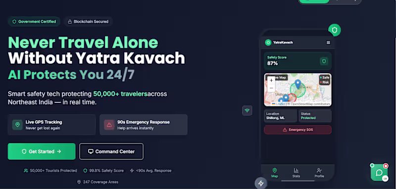 Cover image for YatraKavach - Secure Travel