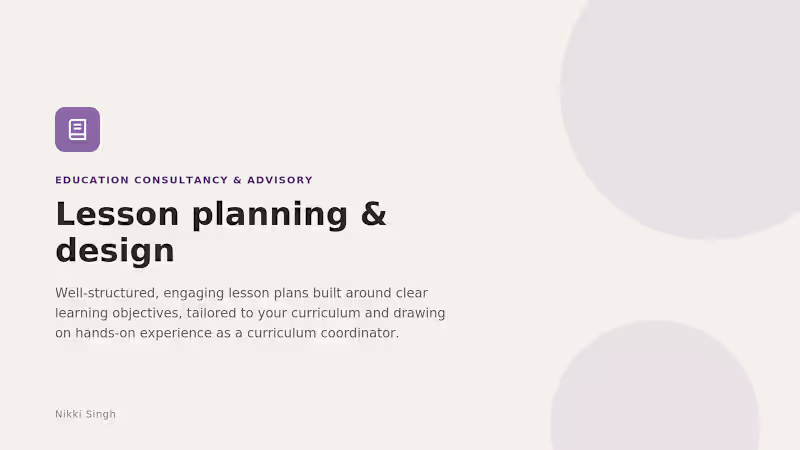 Cover image for Lesson Planning & Design
