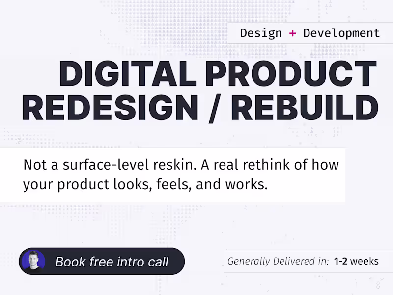 Cover image for Product Redesign + Rebuild