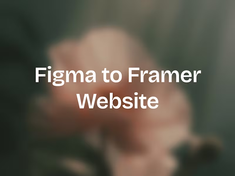 Cover image for Figma to Framer Website