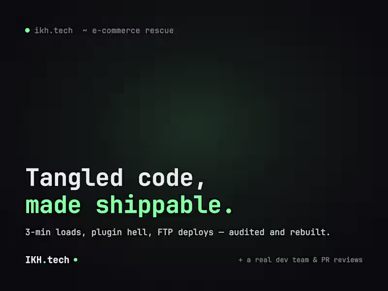 Cover image for E-Commerce Rescue: AI-Code Cleanup, 3-Min Loads Fixed