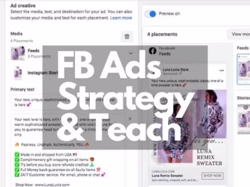 Cover image for Create your Facebook ads strategy and teach