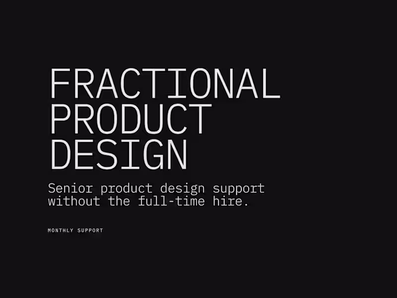 Cover image for Fractional Senior Product Designer (monthly)