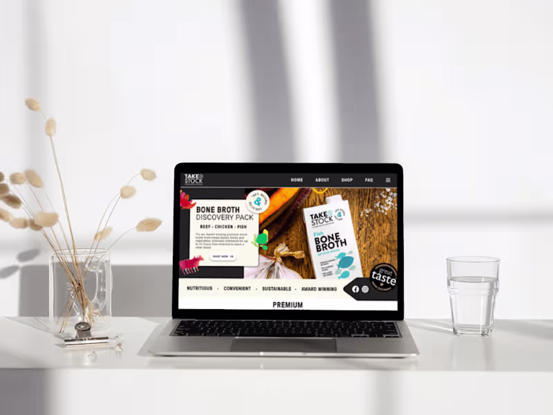 Cover image for Shopify Web Design & UX for Wellness & Food Brand – Take Stock