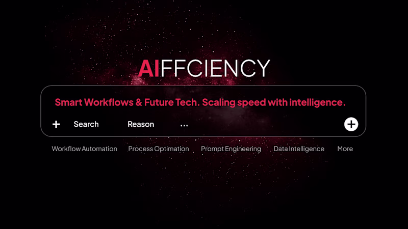 Cover image for AIFFICIENCY (AI / Systems)
Smarter workflows