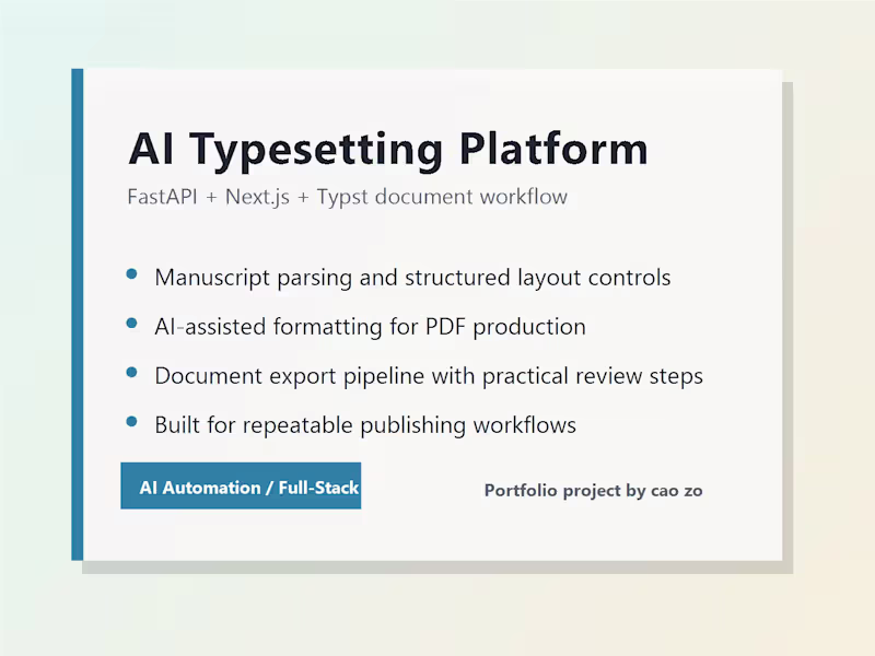 Cover image for AI Typesetting Platform