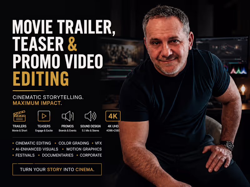 Cover image for Movie Trailer, Teaser & Promo Video Editing