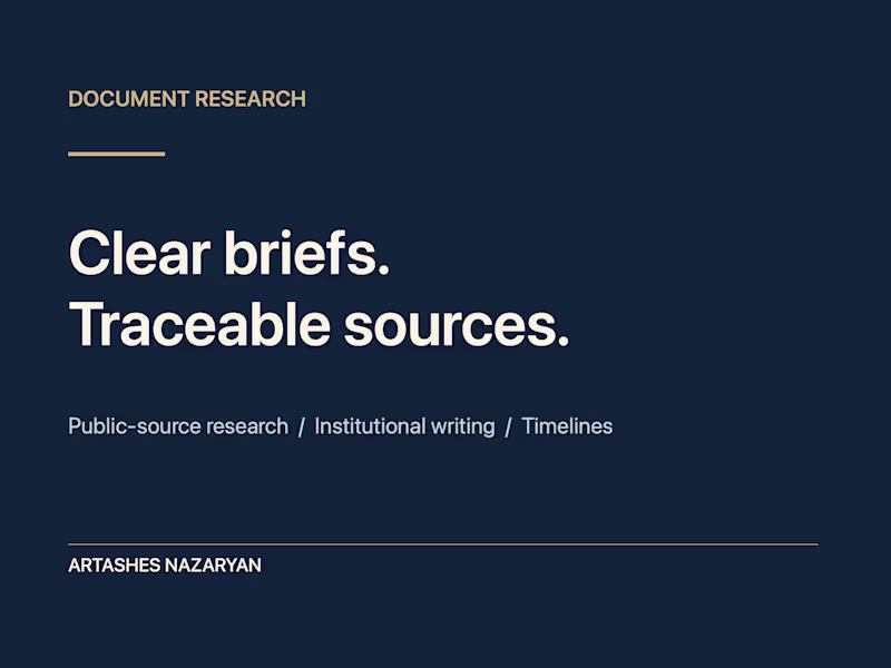 Cover image for Spanish document research and source-linked briefs