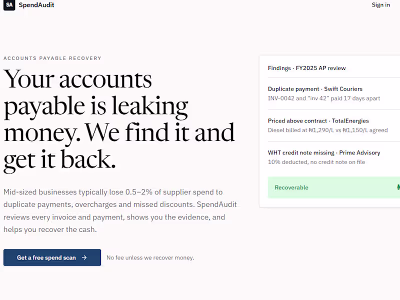 Cover image for SpendAudit finds money businesses have