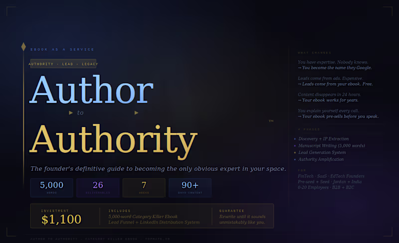 Cover image for Author to Authority - Your Decade of Expertise One Book