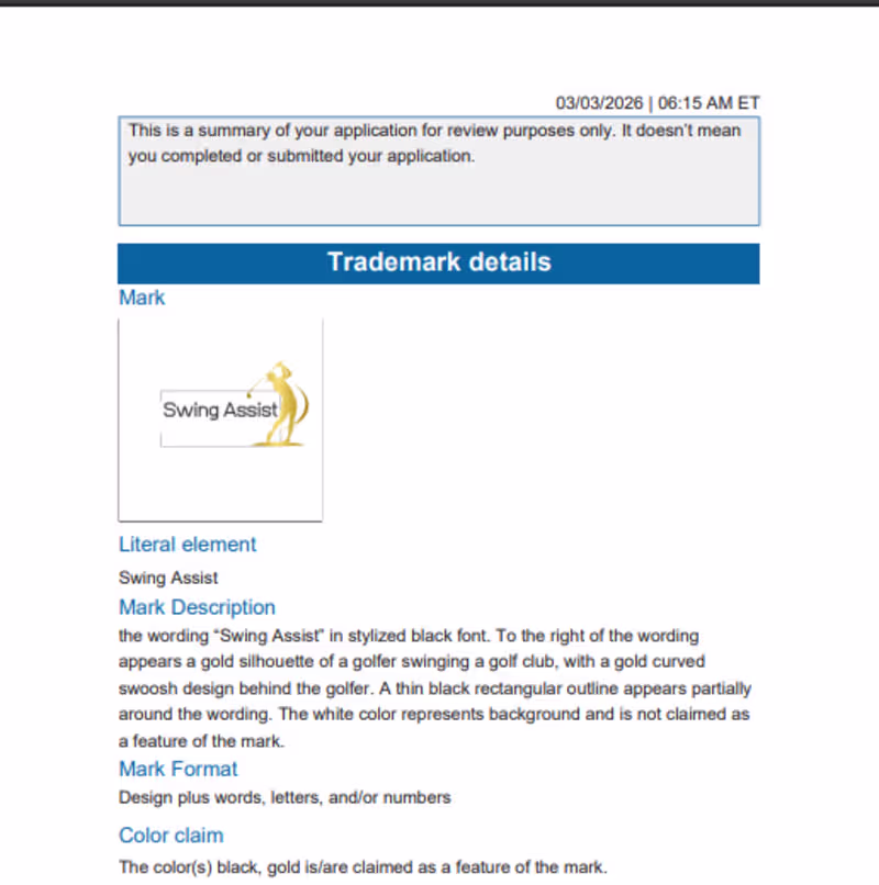 Cover image for USA trademark application filing