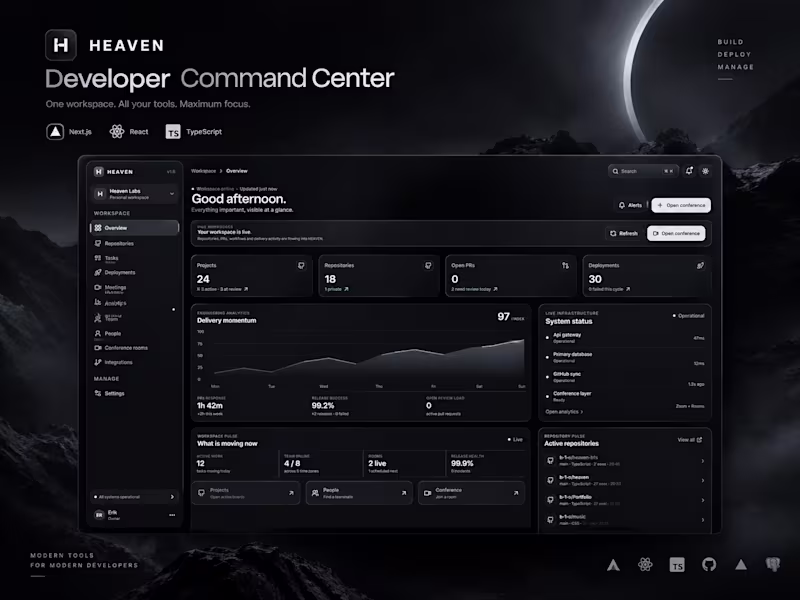 Cover image for HEAVEN — Developer Command Center