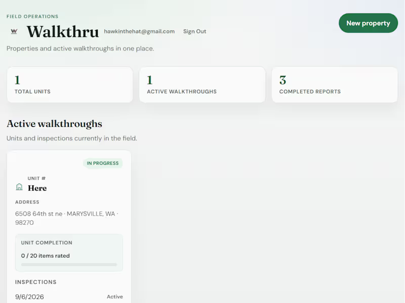Cover image for Development of Walkthru: PWA for Property Management