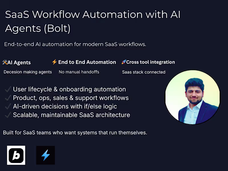 Cover image for SaaS Workflow Automation with AI Agents (Bolt)