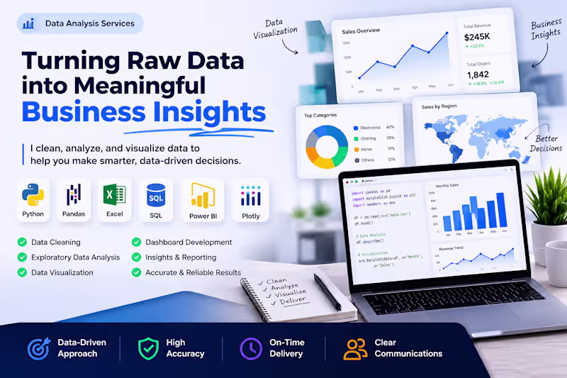 Cover image for I will clean, analyze, and visualize your data using Python