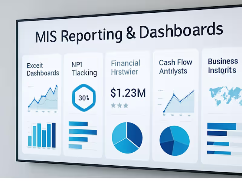 Cover image for MIS Reporting & Excel Financial Dashboard Creation