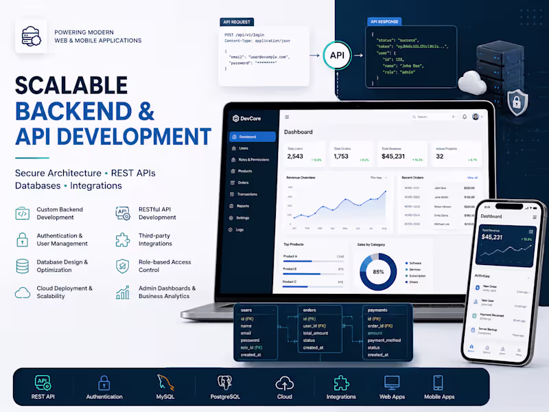 Cover image for Scalable Backend & API Development