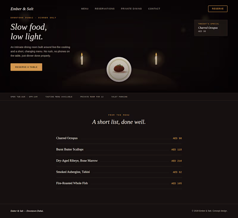 Cover image for Ember & Salt - Restaurant