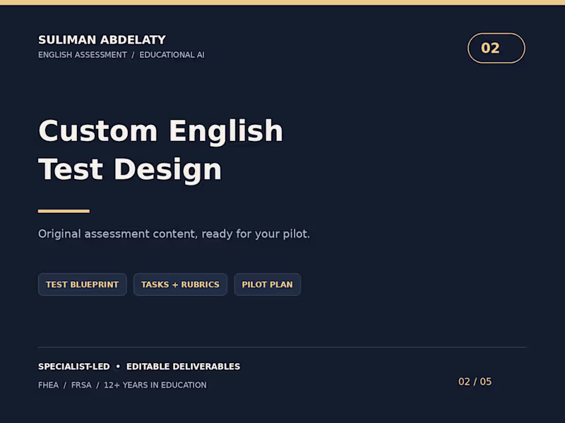 Cover image for Custom CEFR-Aligned English Test Design